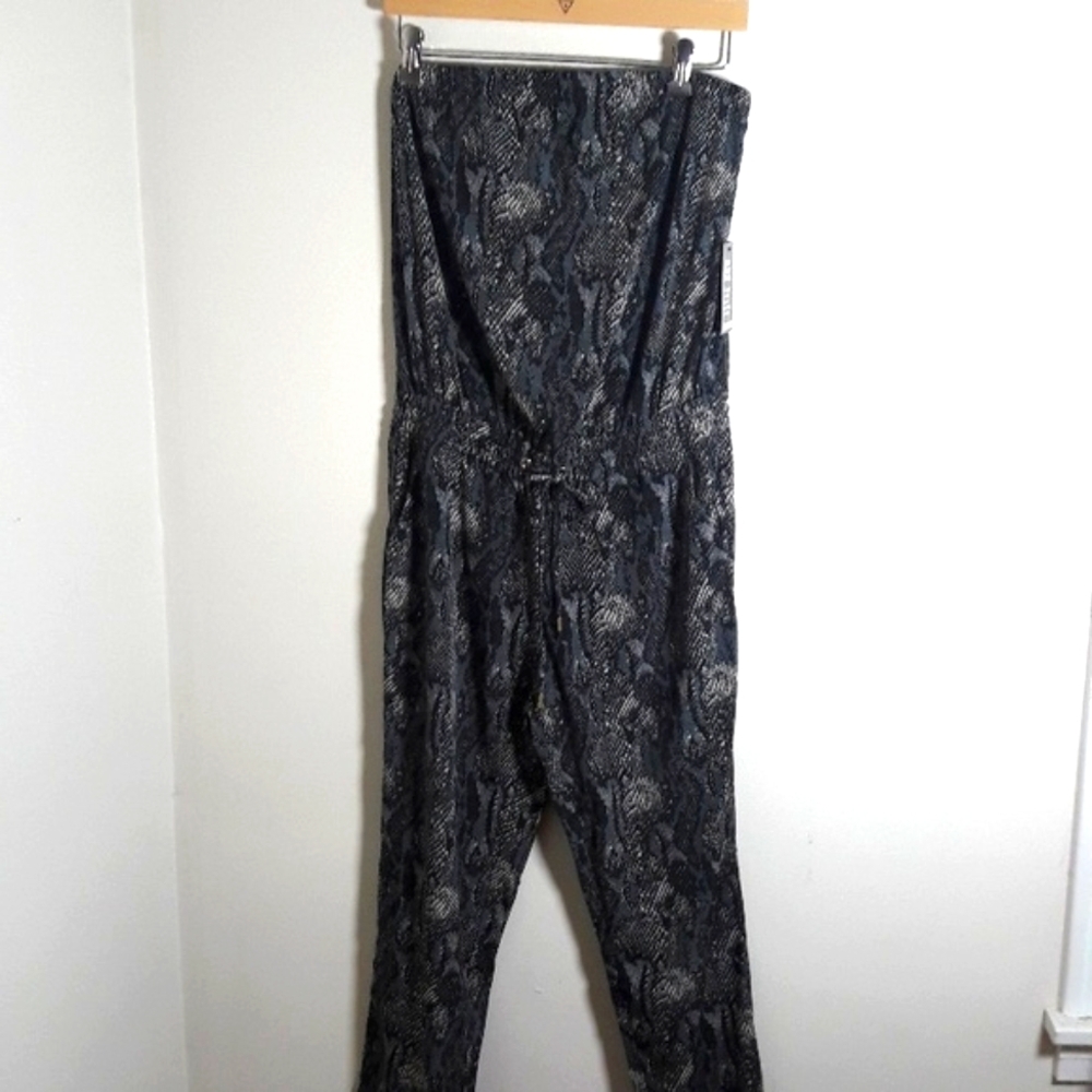 Express strapless snakeskin print drawstring waist romper size sm